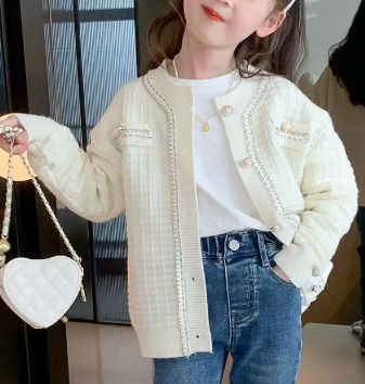 Girls Knit Button Cardigan Sweater