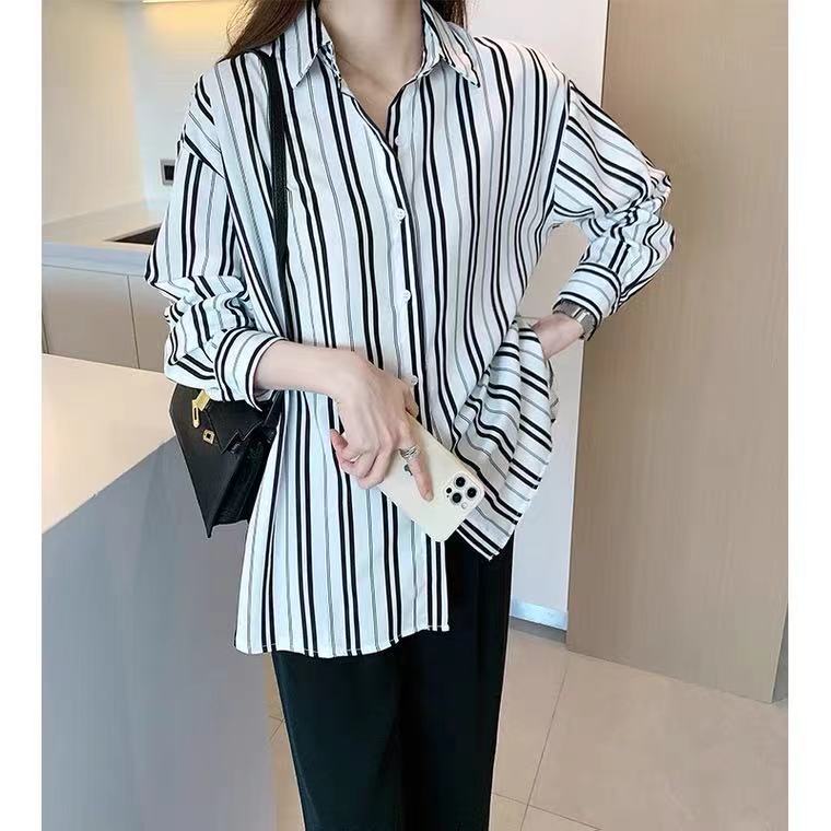 Women's Spring/Autumn Loose Striped Shirt