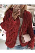Women Warm Casual Solid Colored Classy Long Sleeve Cardigan
