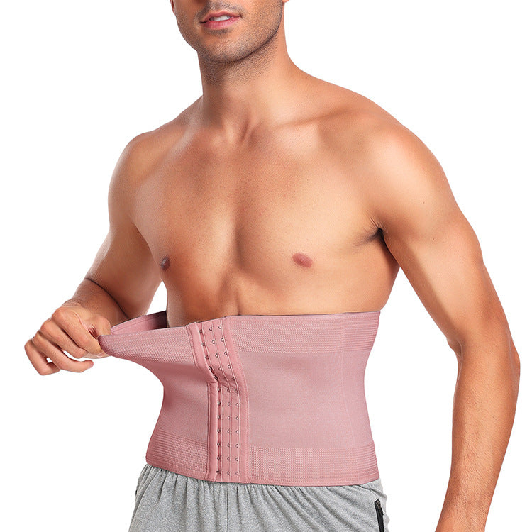 Men’s Waist Support Belly Belt – Sports Fitness Compression Waist Trainer with Plastic Support for Core Stability and Posture