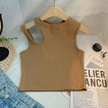 Baby Summer Vest Sling Top – Stylish One-Shoulder Solid Color Irregular Short Top - RAC26JP5499BATT