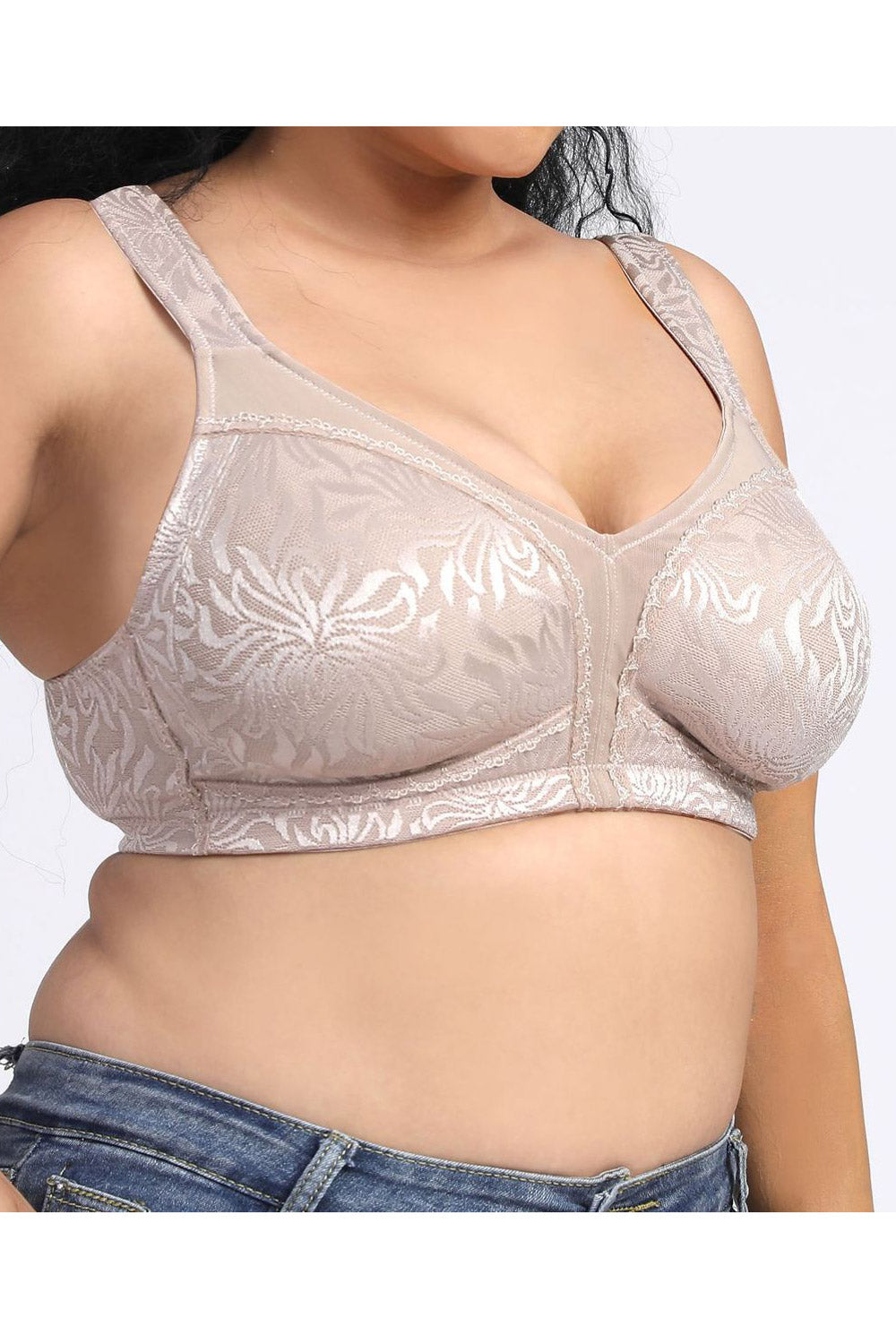 Women Minimizer Comfort Non Padded Wirefree Plus Size Bra
