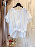 Women's Short-Sleeved Blouse with Unique Design