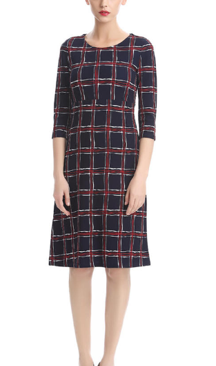 Plaid Bodycon Sheath Dress Grey