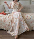 Women's V-Neck Elegant Summer Long Dress – Flowing Fairy-Inspired Maxi Dress with Comfortable Fit
