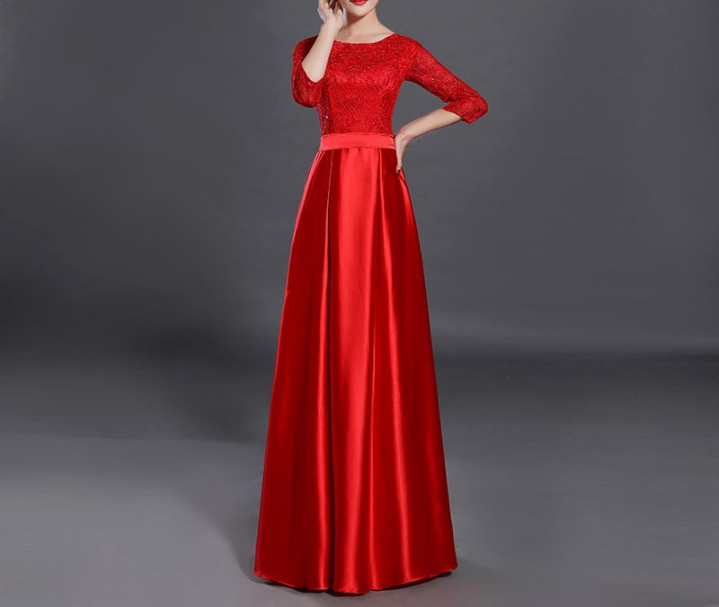 Elegant Modern Student Host Evening Dress – Long Formal Solo Performance Gown with Flowing Skirt