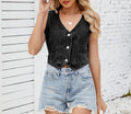 Women's Washed Denim Vest - Hot Girl Sleeveless Cropped Top for Spring & Summer