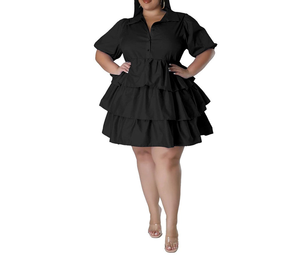 Women's Casual Loose Plus Size Dress – Short Sleeve Flowy Tunic Dress with Pockets – Boho Summer Sundress for Daily Wear