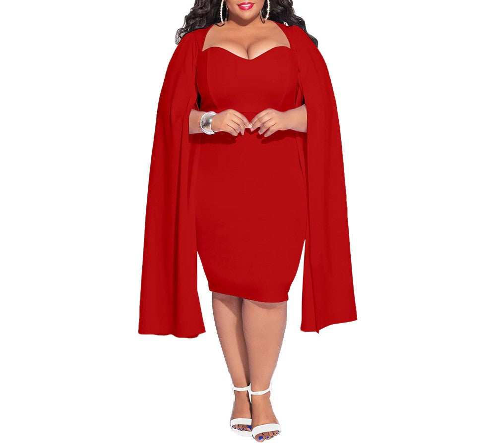 Plus Size Women’s Autumn & Winter Elegant Bodycon Dress – Fashionable Long-Sleeve Slim Fit Skirt Dress