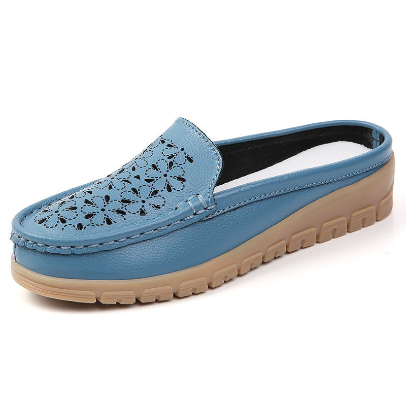 Women's Summer Wedge Heel Hollow Toe Slip-On Sandals - Soft Sole Casual Comfort Slippers