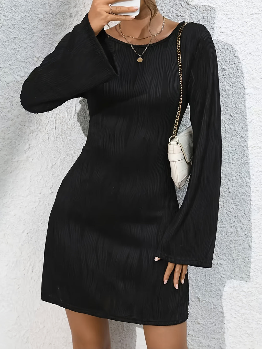 Women's Autumn Backless Lace-Up Elegant Long Dress - Simple Fashion Design for Casual, Party, Evening & Holiday Wear