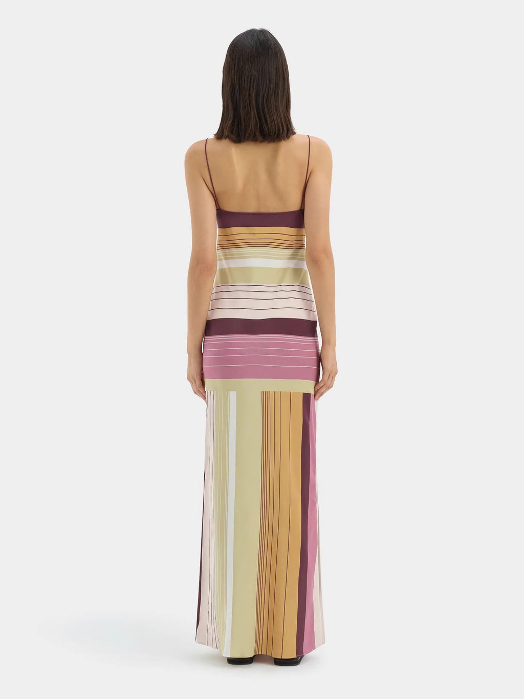 Color-Block Backless Striped Dress for Women – Sleeveless Casual Summer Dress