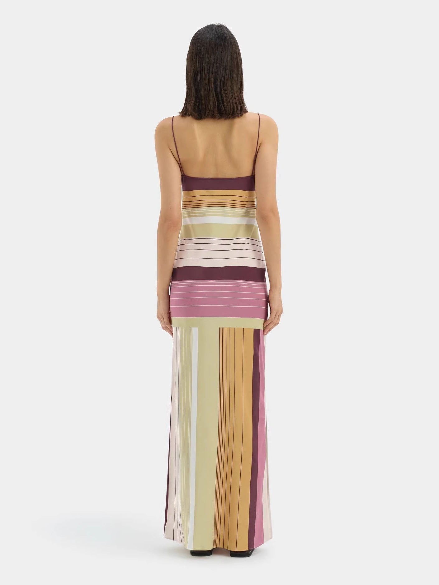 Color-Block Backless Striped Dress for Women – Sleeveless Casual Summer Dress