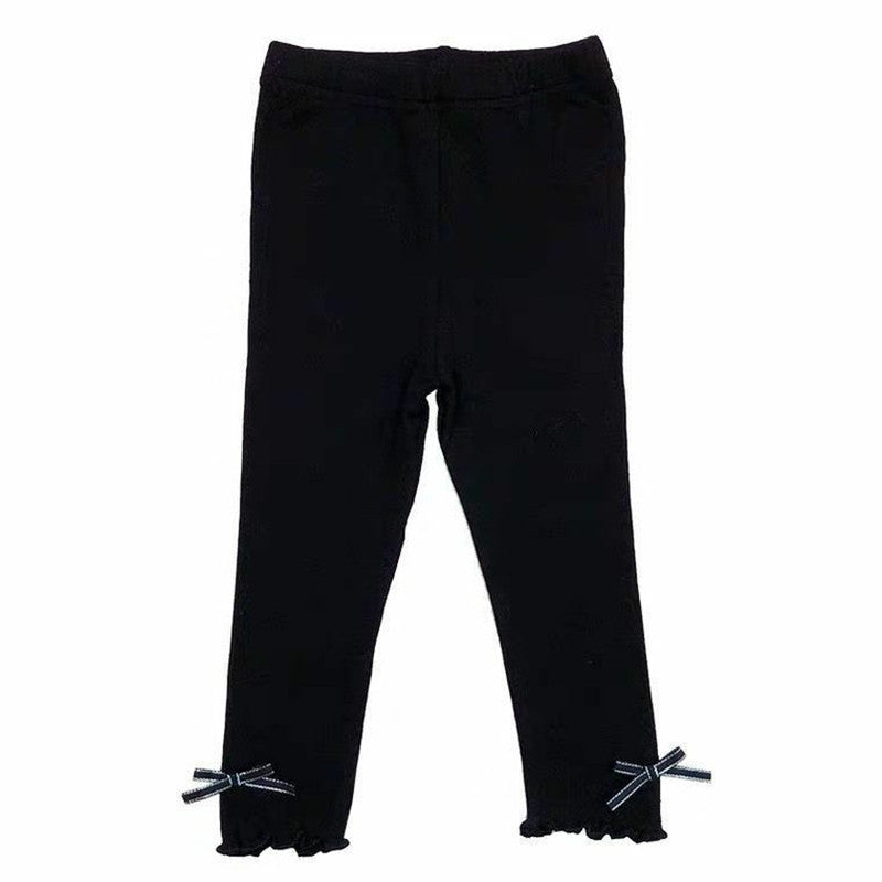 Summer Girls’ Leggings with Bow – Lightweight Stretch Baby & Toddler Trousers - RAC26JP5411BATB