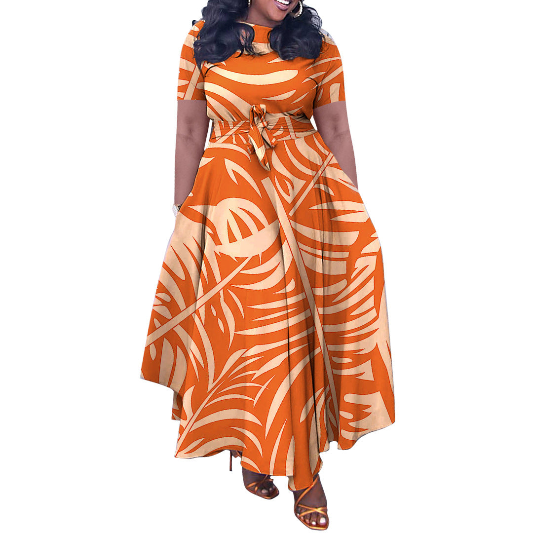 Spring & Summer Elegant Lace African Maxi Dress – Plus Size Long Skirt with Outer Layer