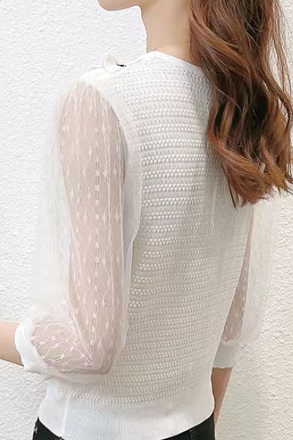 Women's Lapel Doll Collar ThreeQuarter Sleeve Top