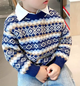 Boys Retro Style Knit Pullover