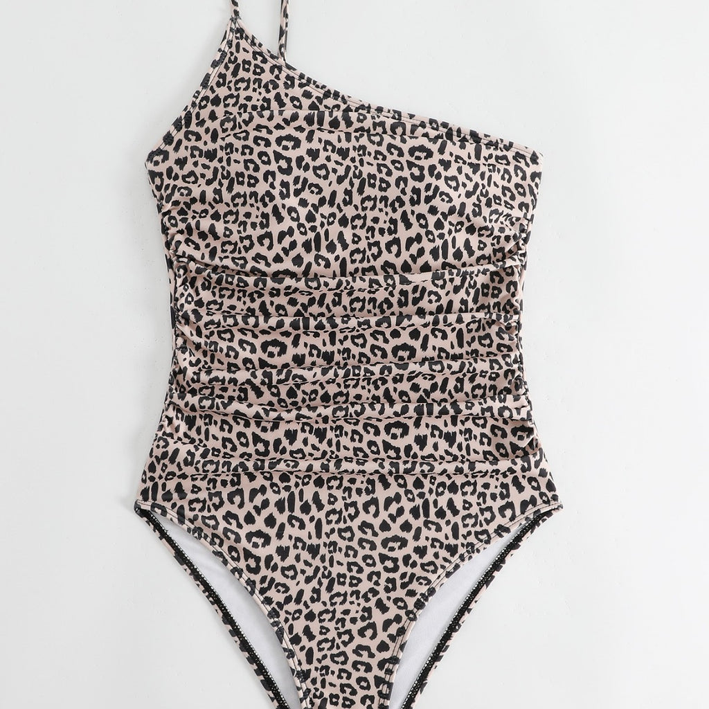 New Corrugated One-Shoulder Backless One-Piece Swimsuit - Stylish Beachwear
