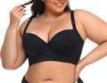 Underwire Smooth Push-Up Bra with Shaping Support & Anti-Sagging Deep V Neckline