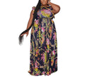 Women's Casual Lace-Up Sleeveless Digital Print Maxi Dress – Long Skirt Summer Style