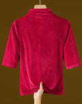 Women's Hepburn Style Black & White Half Turtleneck Gold Velvet Bottoming Shirt