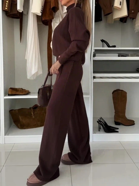 Women's Solid Color Elegant Casual Workwear 2-Piece Outfit Set