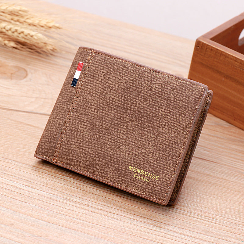 Men’s Multi-Card Retro PU Leather Short Wallet – Casual Slim Bifold Coin Purse