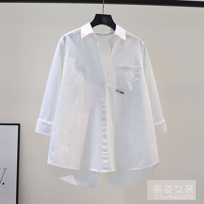 Women's Spring and Autumn Versatile Long-Sleeve Shirt Top
