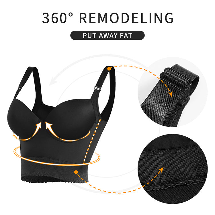 Max‑Control Vest Sports Bra with Full‑Back Shaping Panel – High‑Support Plus Size