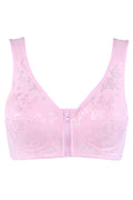 Women Plus Thin Underwear Front Zipper Wireless Sports Lace Bra