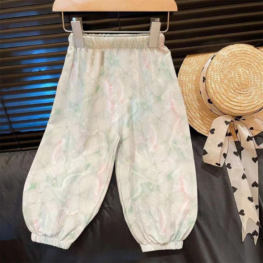 Girls’ Summer Casual Floral Lantern Pants - RAC26JP5428BATB