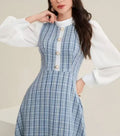 Winter Elegant Waist-Defined Long Sleeve Dress with Tailored Fit and Modern Fashion Design