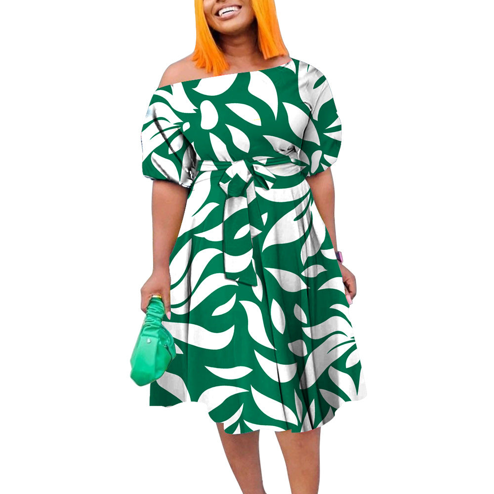 Women's Plus Size African Lace Long Dress – Elegant Spring/Summer Fashion Temperament Skirt