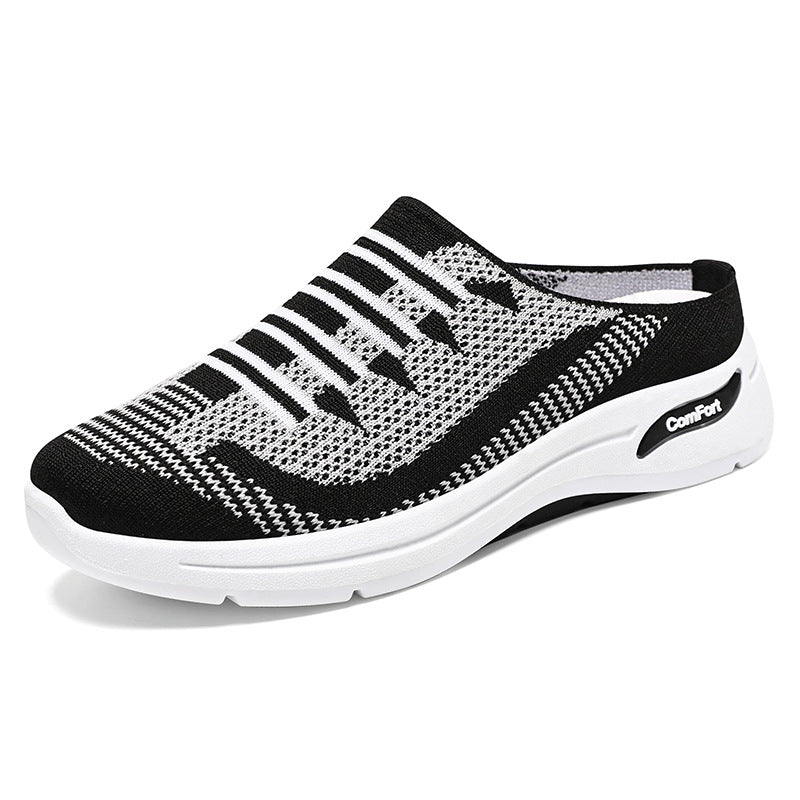 Spring & Autumn Women's Fly-Knit Slippers - Lightweight Casual Slip-On Shoes for Everyday Comfort