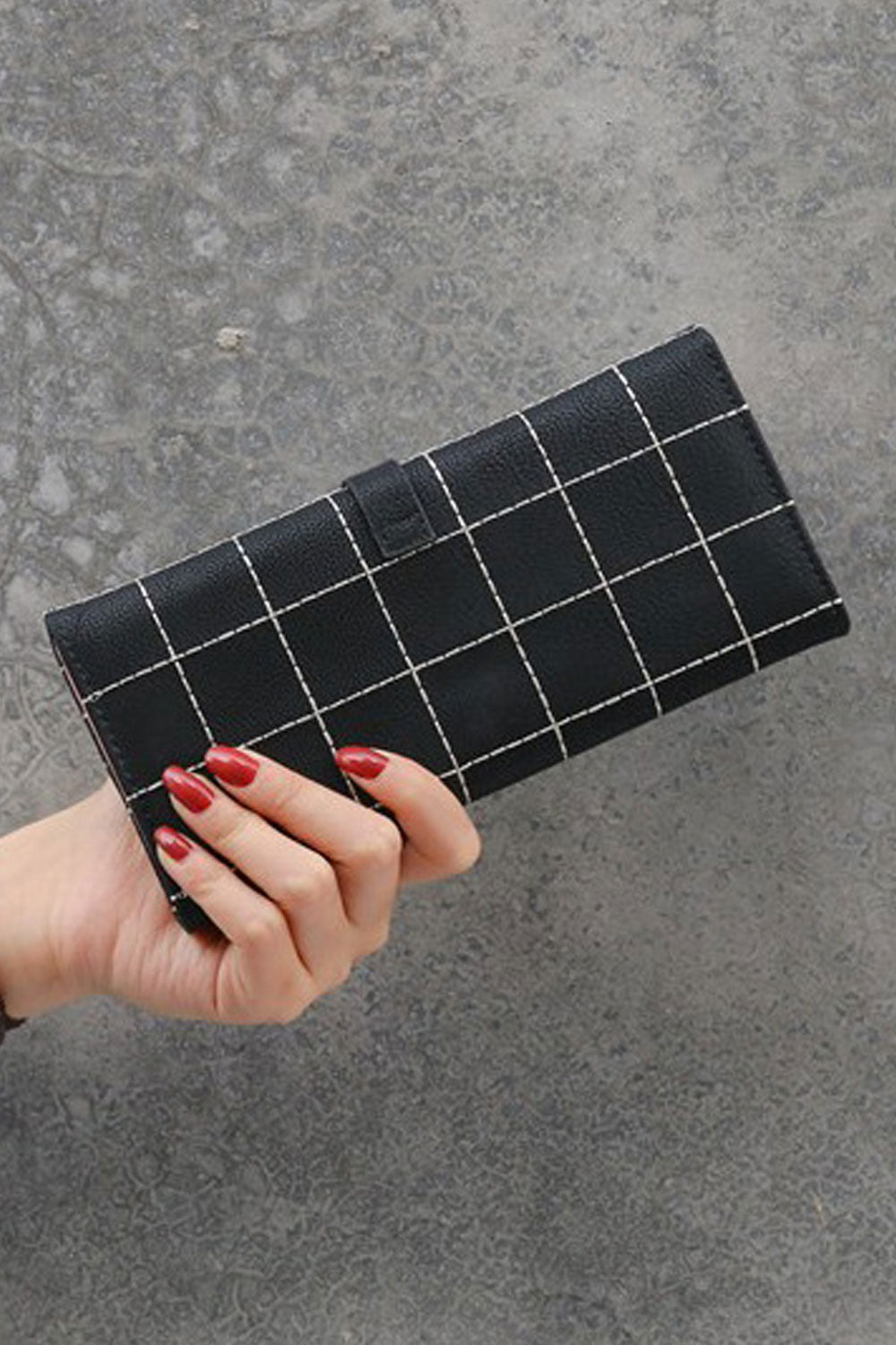 Women Beautifully Design Zipper & Snap Button Closure Solid Color Three Folds Mulit-Functional Fashion Wallet