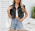 Spring & Summer Women's Trendy Pocket Waistcoat - Sleeveless Small Vest for Casual & Streetwear Looks