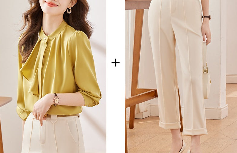 Women's Elegant Long Sleeve Chiffon Autumn Bottoming Shirt