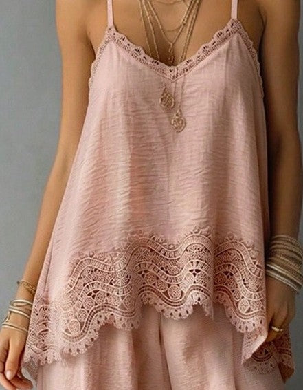 New Spring and Summer Solid Color Artistic Casual Two-Piece Set with Top and Long Pants