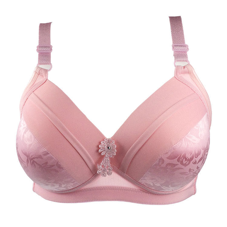 Women Plus Back Closure Wirefree Everyday Bras Bralette Push Up Brassiere