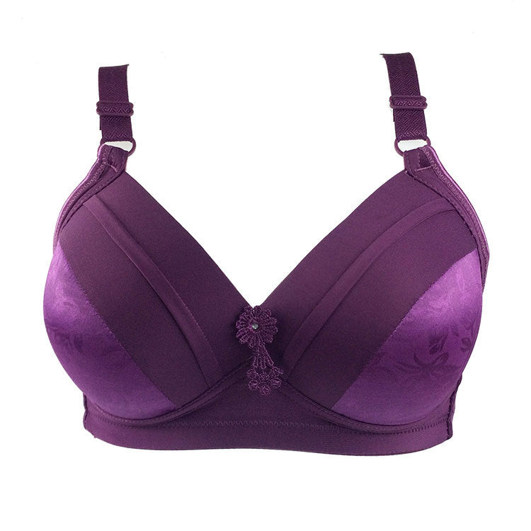 Women Plus Back Closure Wirefree Everyday Bras Bralette Push Up Brassiere