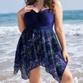 Floral Ruched Drawstring One‑Piece Swimsuit