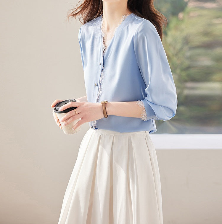 Women's Spring & Autumn Western-Style Long-Sleeve Shirt - High-End Fashion Blouse