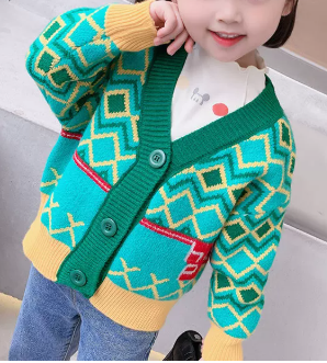 Little Girls Forest Knit Cardigan
