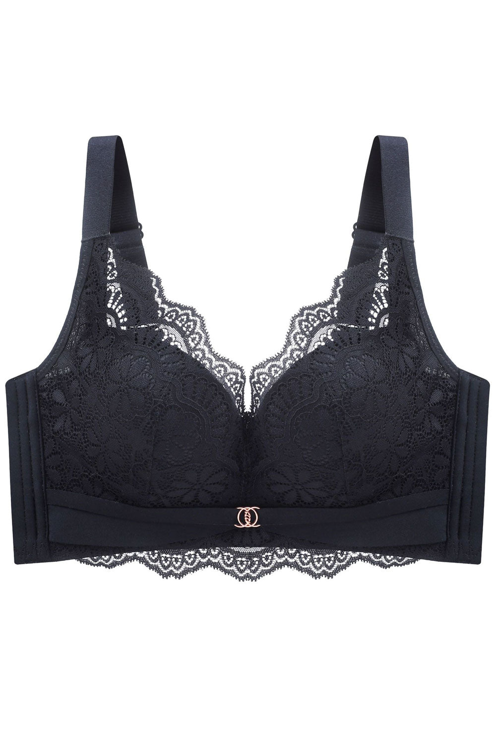 Women New High-End Lace Non-Steel Ring Adjustable Soft Breasts Push-Up Bra