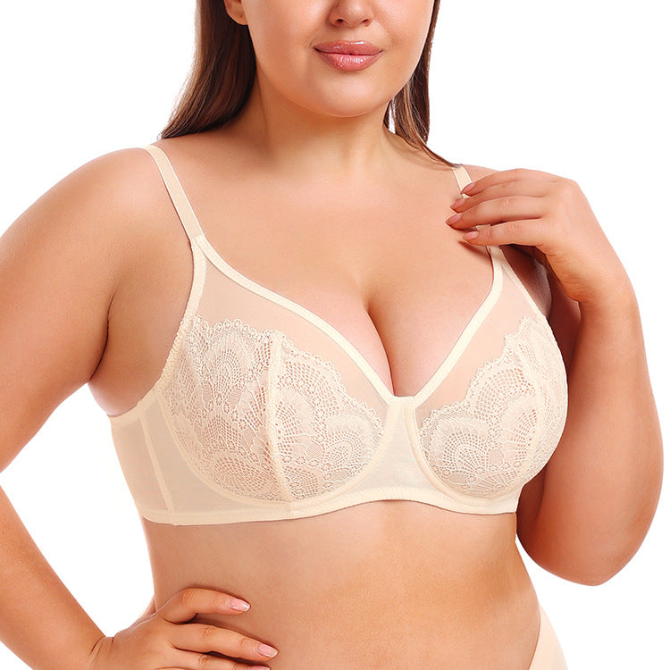 Plus Size Lace Push-Up Bra – Summer Ultra-Thin, Breathable Support Bra