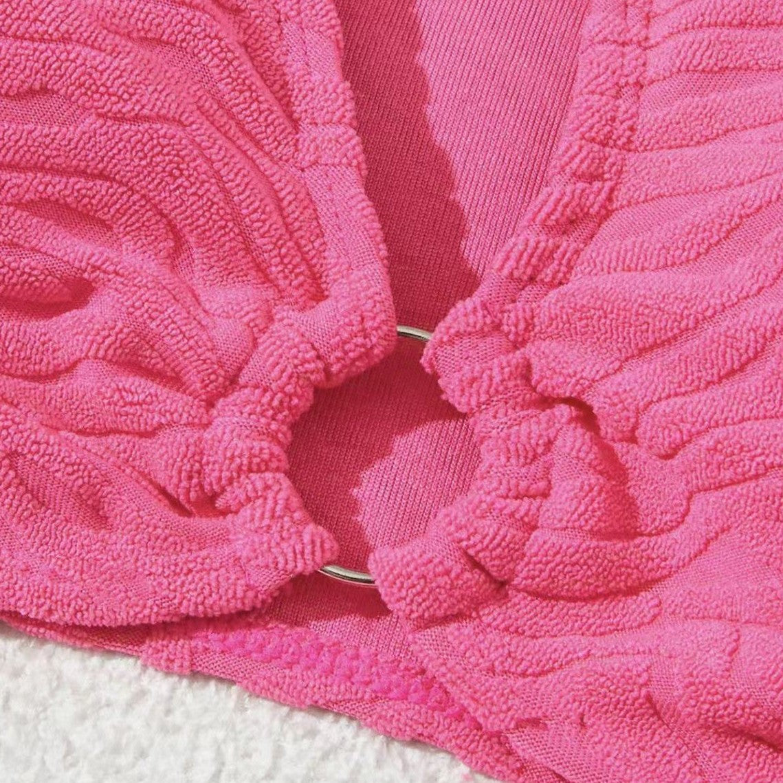 New Foreign Trade Split Towel Fabric Shoulder Hollow Fashion Bikini