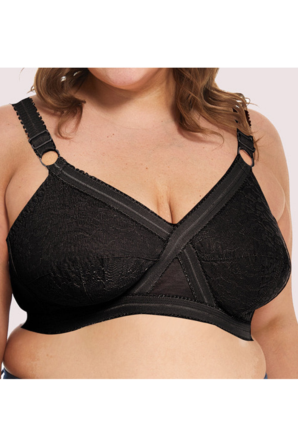 Women Plus Ultra-thin Lace Cross X Sweetheart No Rim Underwear Cross-border Cup Bra