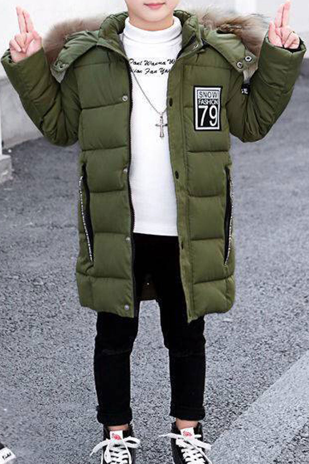 Kids Boys Winter Fashion Thick Padded Jacket
