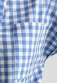 Women's Casual V-Neck Plaid Shirt – Loose Fit Short Sleeve Everyday Top