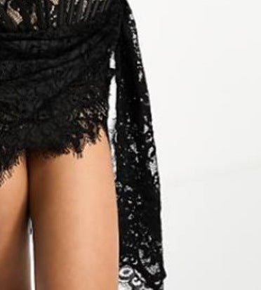Women's Solid Color Strapless Lace Bodycon Dress